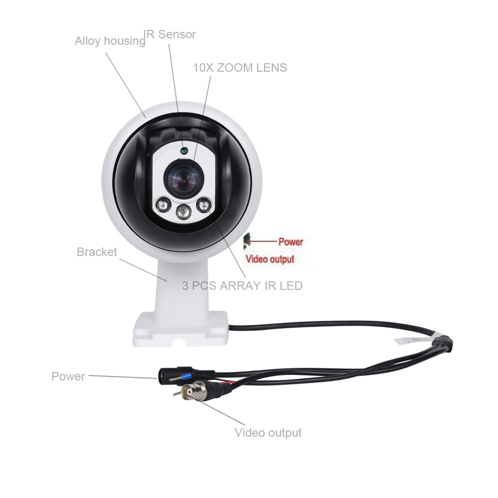2.0MP10X зум HD AHD CCTV PTZ скоростная купольная камера Наружная и внутренняя