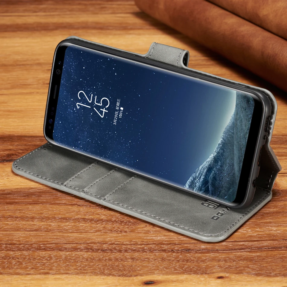 Магнитный кожаный чехол для Samsung Galaxy S8 Plus Роскошный кошелек держатель карт
