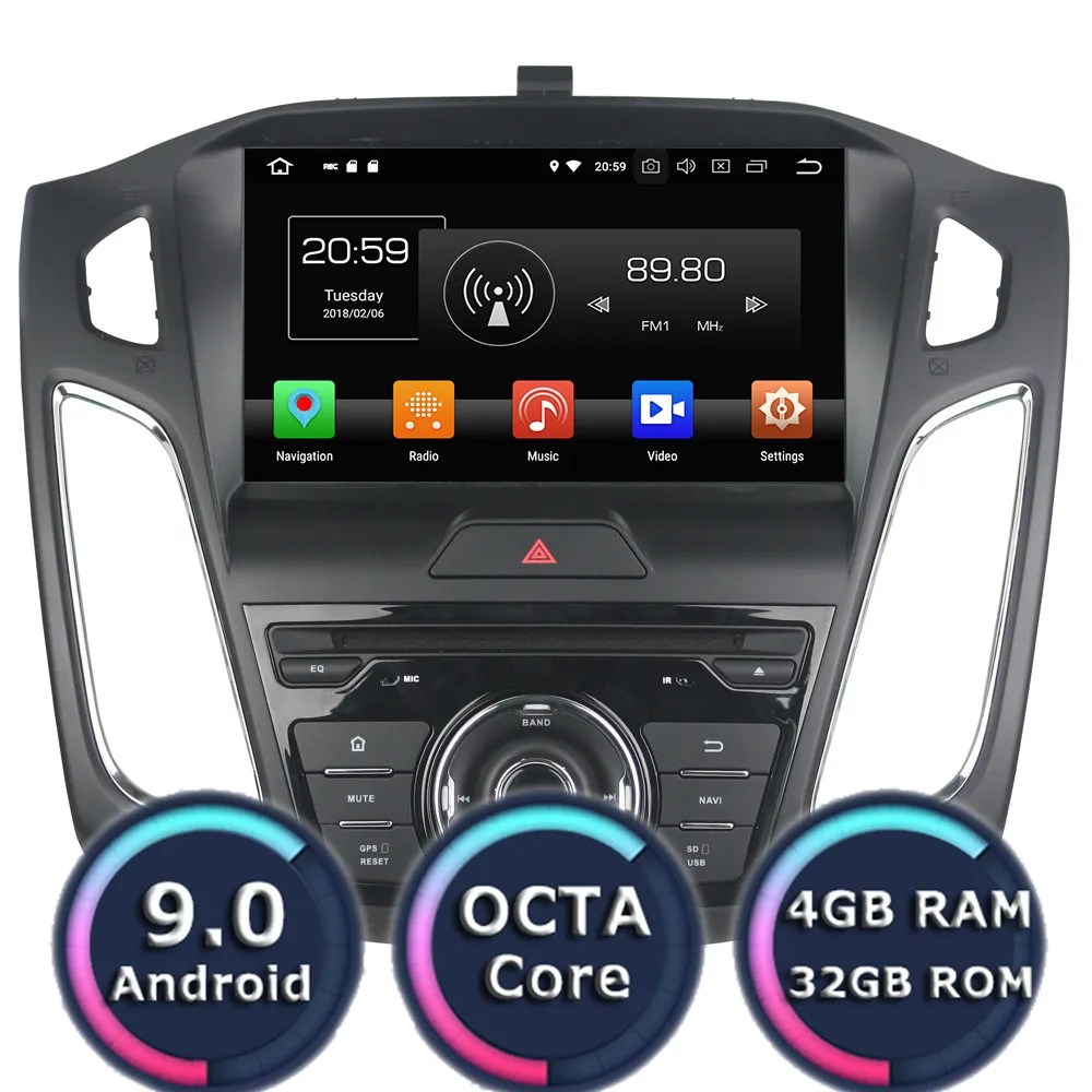 Roadlover Android 9 0 Восьмиядерный Автомобильный плеер подголовник для Ford Focus 2012 2015