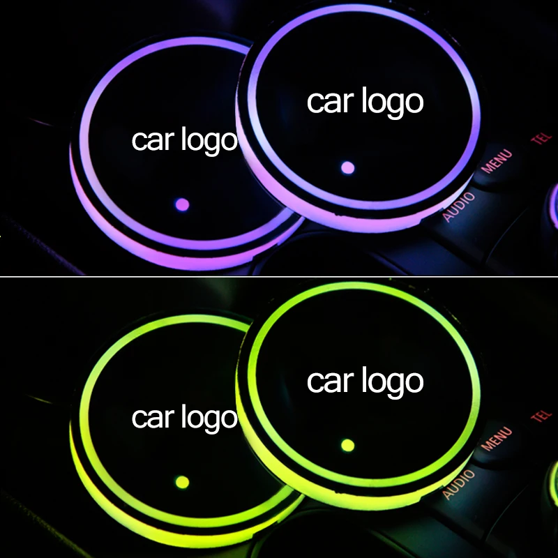 СВЕТОДИОДНЫЙ Автомобильный светильник с логотипом зарядная лампа типа Coaster Cup Mat