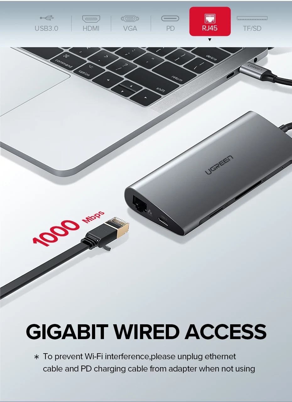 Ugreen usb-хаб C концентратор для нескольких USB 3,0 HDMI адаптер док-станция для MacBook Pro Аксессуары USB-C type C 3,1 разветвитель 3 порта USB C концентратор