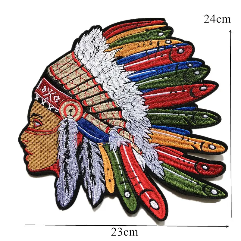Индийская женщина Радужное перо 2 размера пришитые нашивки вышитые значки тотем
