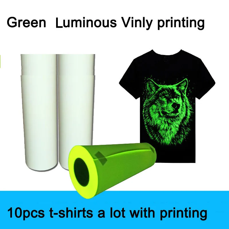 green luminous film Модные аксессуары ПУ теплопередача-пленка/на заказ Печать на футболках Flex теплопередача-пленка виниловая печать на одежде DIY логотип - Цвет: green luminous film