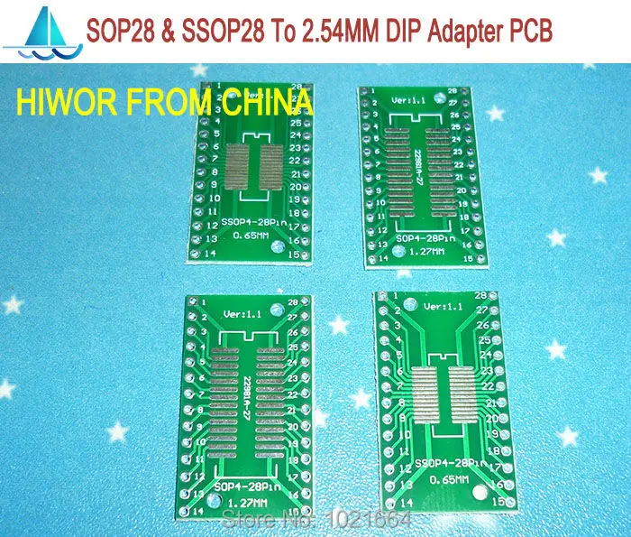 

20pcs/lot 1.27MM Pitch SOP28 Pin & 0.65MM Pitch SOP28 To 2.54MM DIP24 Pin SMD Adapter To DIP PCB Pinboard SMD Converter