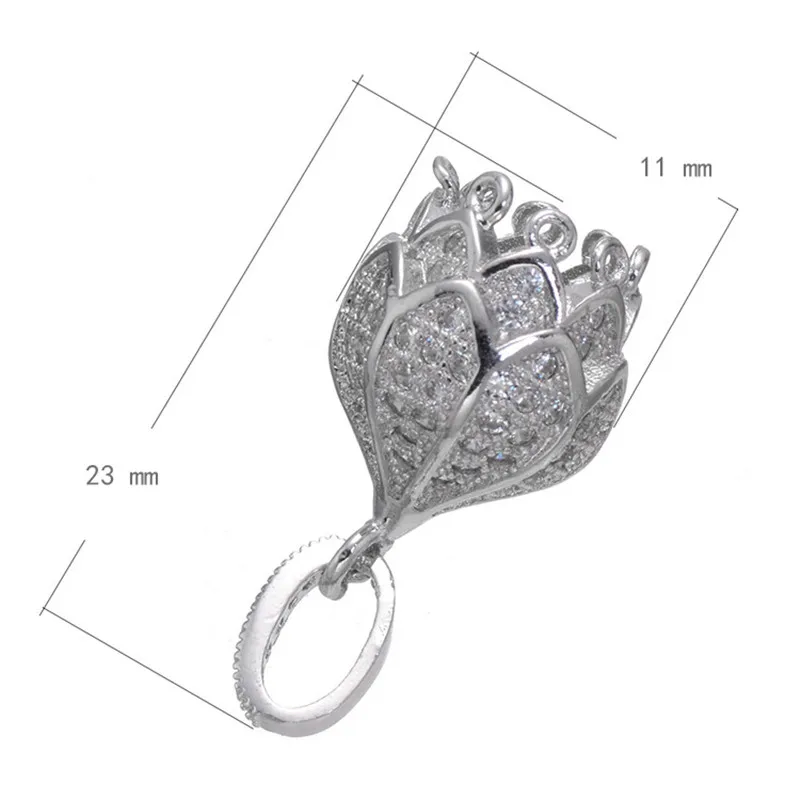 Модные ювелирные изделия подвески с белым Цирконом в форме бутона для браслетов