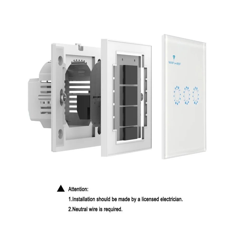 Wi-Fi Smart Switch настенный светильник Беспроводной RF 433 МГц Дистанционное освещение