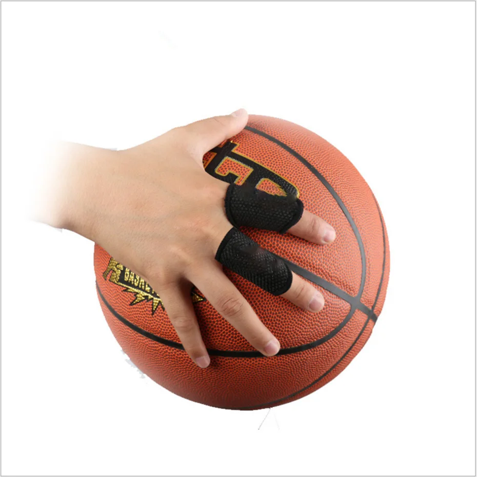 

YINGTOUMAN 2pcs/lot Basketball Sports Finger Armfuls Knitted Finger Joints Slip Elastic Fingerstall Caps Protective Pad Black