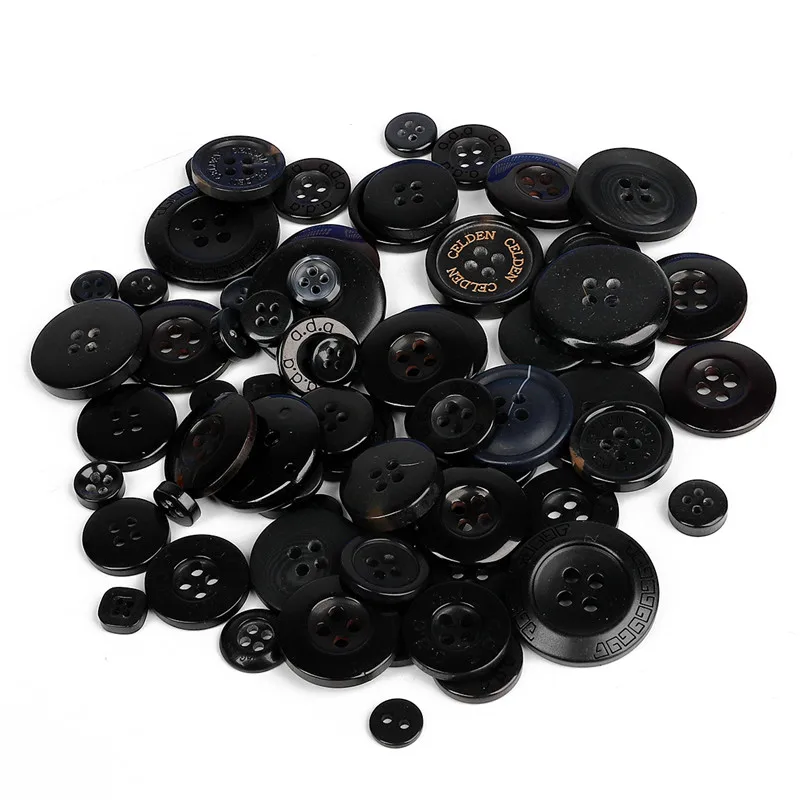 Black 50 г акриловые круглые пуговицы для шитья DIY скрапбукинга наклейки для рукоделие для детей аксессуары пуговицы для одежды рукоделие одежда ручной работы - Цвет: Black