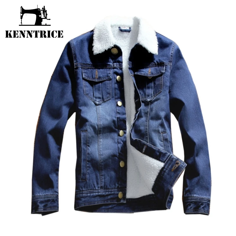 Джинсовая куртка Kenntrice Мужская джинсовая на осень и зиму 2017 Мужское пальто из