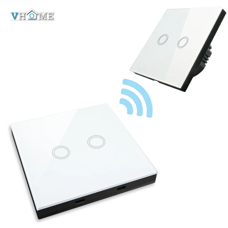 VHOME умный дом 2gang1way пульт дистанционного управления 433 МГц RF + Хрустальное стекло