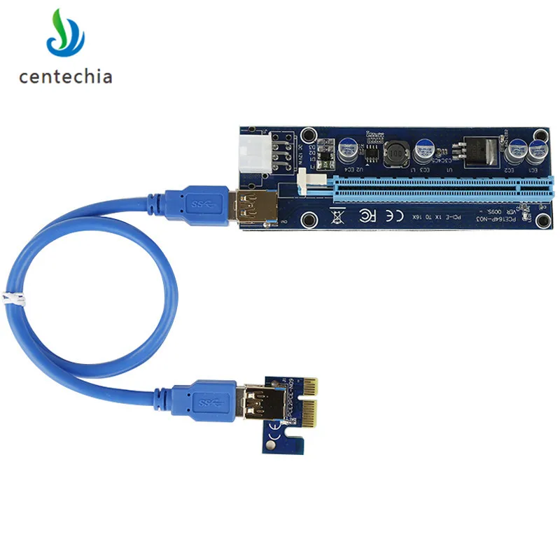 Ver 009S PCI E 1X до 16X LER Райзер карта расширения Express 6pin Sata адаптер питания USB 3 0 кабель