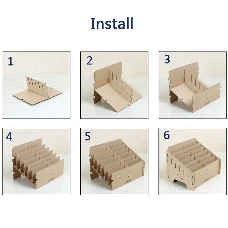 wooden mobile phone management storage box creative desktop office meeting finishing grid multi cell phone rack shop display free global shipping