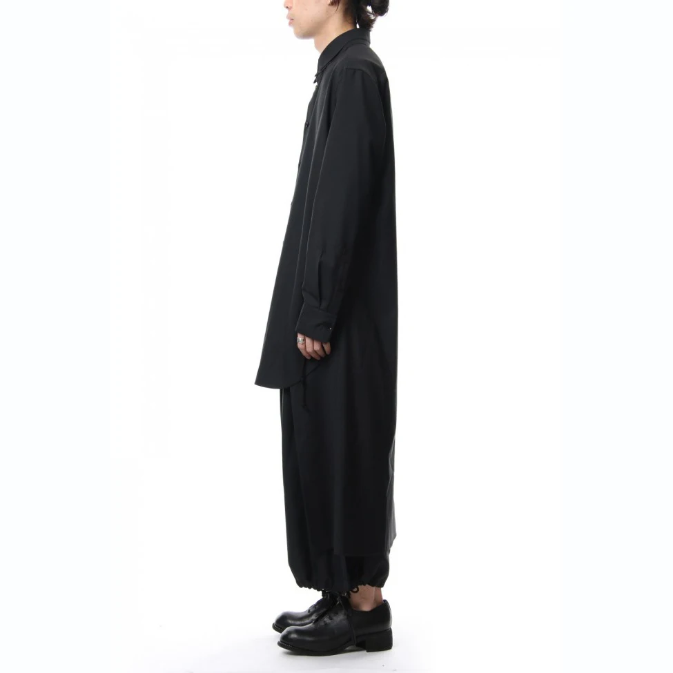 S-5XL Новая мужская одежда мода DJ стилист с двойным воротником и коротким рукавом