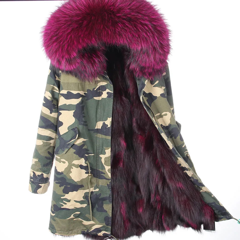 Женская Камуфляжная парка с капюшоном длинная облегающая подкладкой из