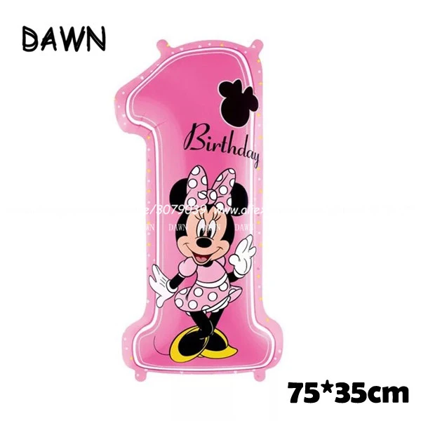 number minnie 112 см гигантский Микки Минни Маус фольгированный шар для душа ребенка мини-голова День Рождения вечерние украшения детские игрушки - Цвет: number minnie