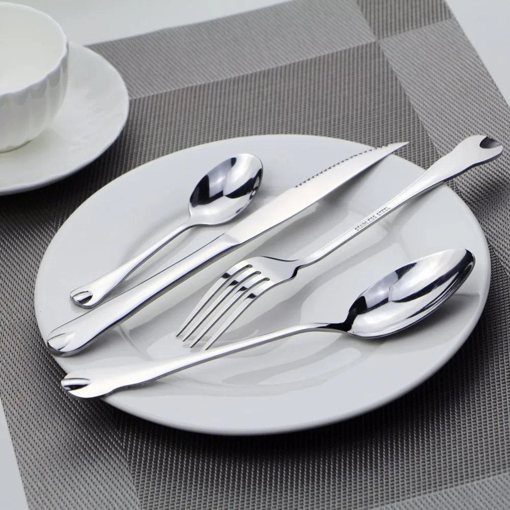 Портативный набор столовых приборов из нержавеющей стали 4 шт./лот|set tableware|silver