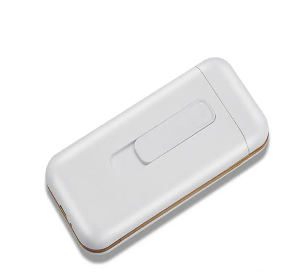white 100 шт USB Зажигалка чехол для 20 сигарет упаковка для 100 мм длиной 5 мм диаметром сигарет - Цвет: white