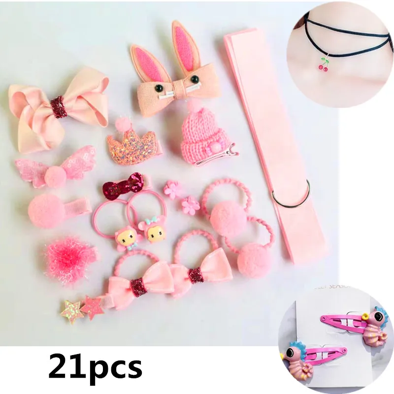 Детские заколки для волос девочек 21 шт. с милыми животными детские чокер хранения