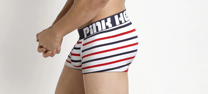 Новинка! Pink Heroes модное нижнее белье из хлопка, Для мужчин шорты-боксеры высокого качества Для мужчин трусы в полоску мужской нижнее белье удобные так здорово