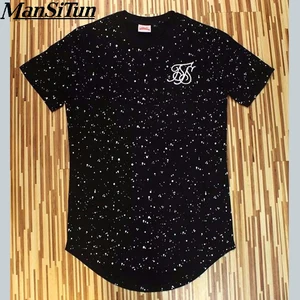 Мужская модная летняя футболка 2019, Хлопковая мужская футболка с принтом брызг-чернил, футболка для скейтборда, Однотонная футболка в стиле хип-хоп, мужские футболки