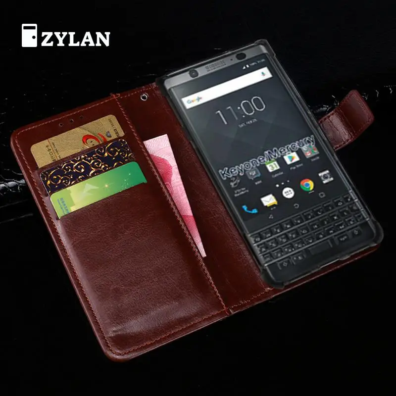 Кожаный чехол кошелек с откидной крышкой для BlackBerry Keyone Mercury DTEK70 Магнитный