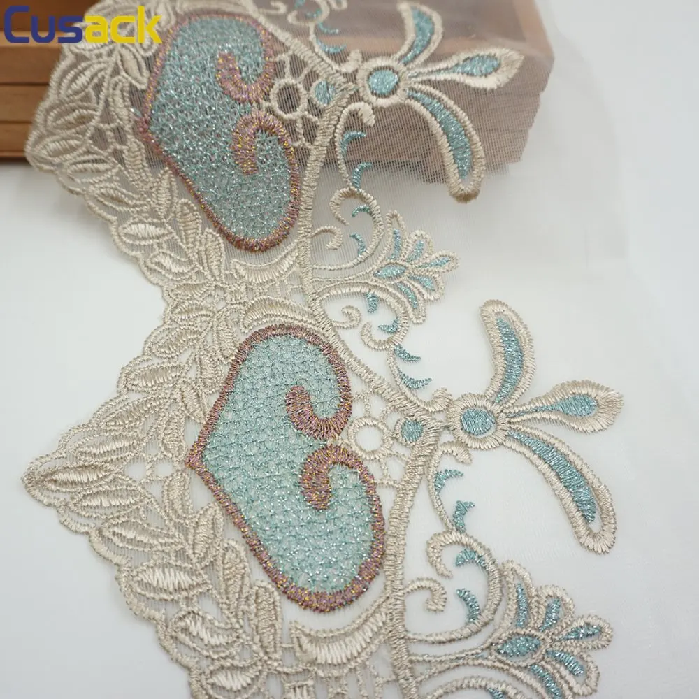 2 двор вышитые Цветочная кружевная лента планки для Домашний текстиль диванных