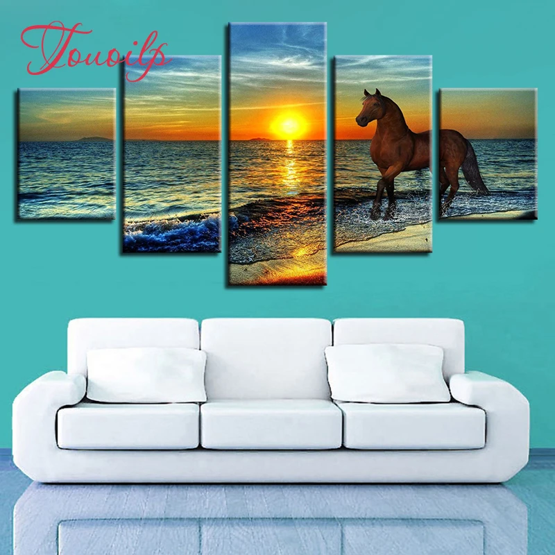 

5D Diy Animal Sunset horse spuare&round diamond painting crystal 5d diamond embroidery diy crystal painting cross stitchsets