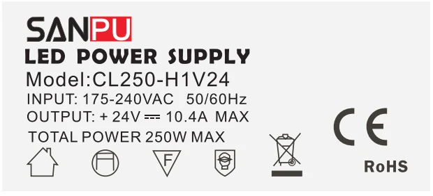 SANPU SMPS 24 V светодиодный блок питания 250W 10A AC в DC светильник ing трансформатор драйвер 24 преобразователь напряжения для внутреннего светодиодный светильник полосы