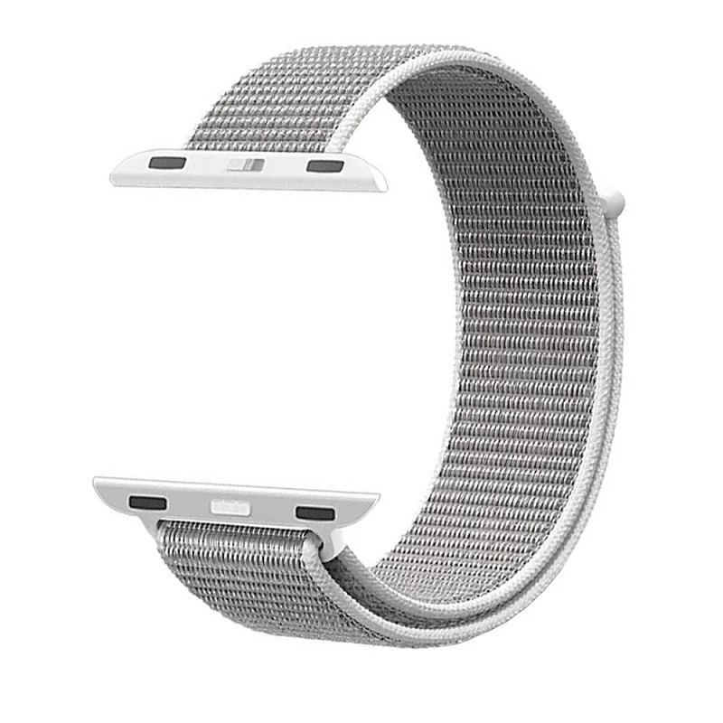 Seashell Ремешок для Apple Watch, 38 мм, 42 мм, легкая регулировка, нейлоновый ремешок на липучке для браслетов Apple Watch, ремешок 4, 5, 40 мм, 44 мм - Цвет ремешка: Seashell