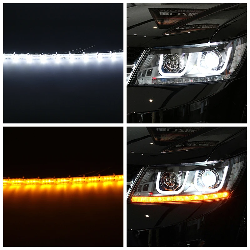 Гибкие светодиодсветодиодный дневные ходовые огни Yituancar 50 см 2 шт.|daytime running lights|led
