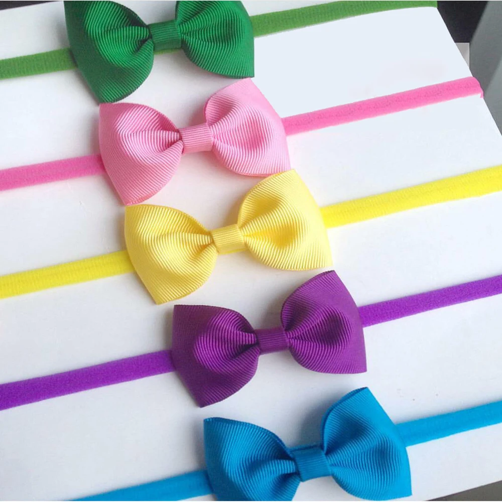 New Elastics Hair Headbands Ribbon mini Bows Headband Accessories for girls Wrap Hairband kids Headwear 20pcs/ lot | Детская одежда и