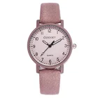 Женские часы 2020, стильные женские часы с кожаным ремешком и розовым циферблатом, кварцевые наручные часы, студенческие женские наручные часы с браслетом
