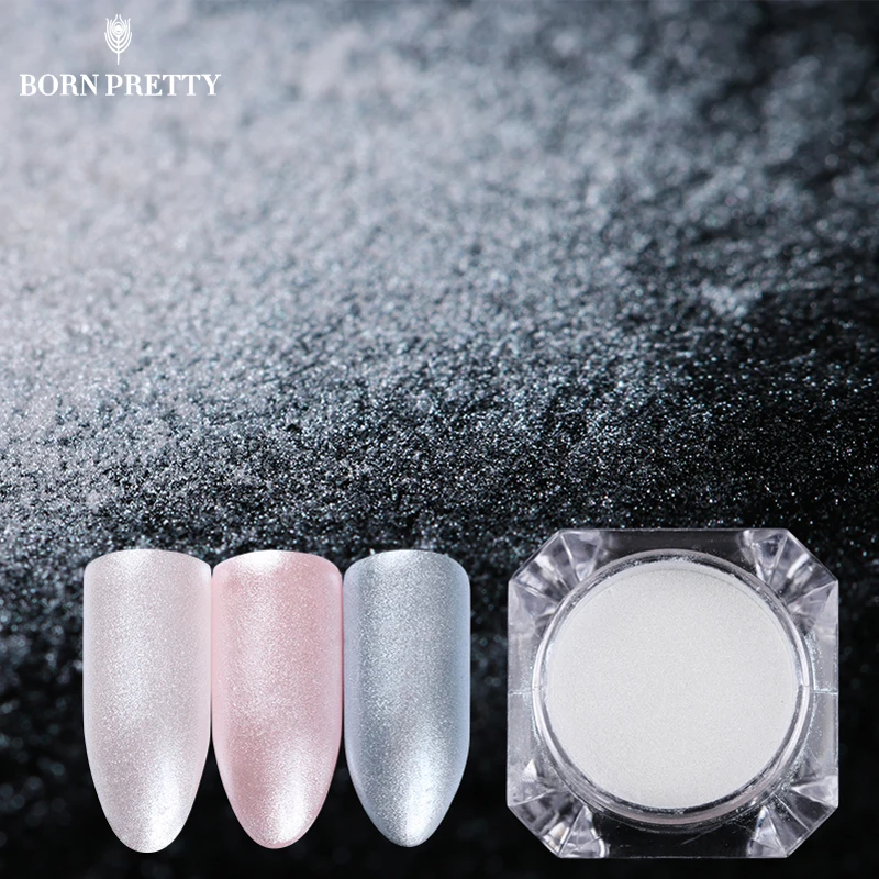 Перламутровый порошок BORN PRETTY для дизайна ногтей 1 5 г блестящий белый пигмент