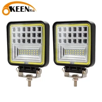 okeen offroad led 4 4in 126w led work light bar spot flood combo beams for tractor car truck suv running lamp adjust 3000k 6000k