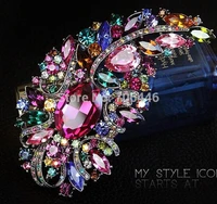 4 9 inch luxury brooch with multicolored crystals nice jewelry pin