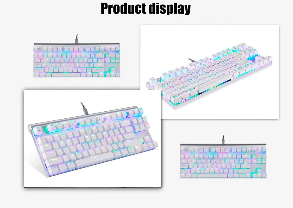 Motospeed CK101 Проводная Механическая игровая клавиатура металлическая 87 клавиш RGB