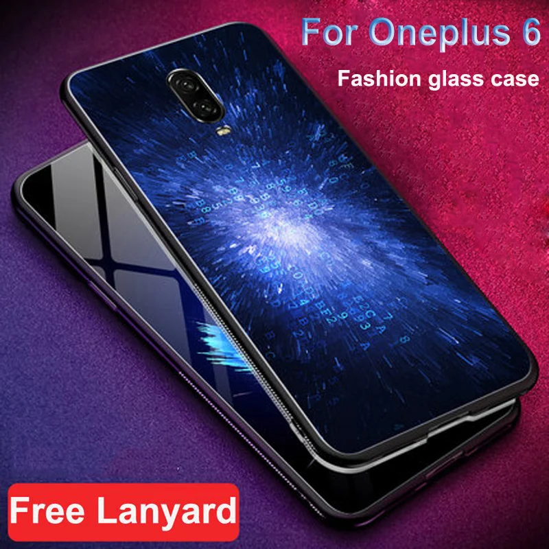 Роскошные закаленное Стекло телефон чехлы для Oneplus 6 мягкий TPU бампер силиконовый защитный Oneplus6 чехол One plus 6 funda 1+ 6 Coque