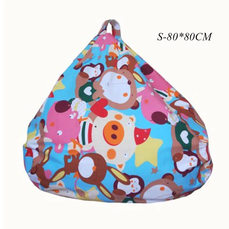 Bean Bag Cover Kids Couch Bean Bag Chair Without Filling Lazy Sofa Sitzsack For Bedroom Livingroom Balcony Baby Bean Bag Pouf - Color: S-80X80CM