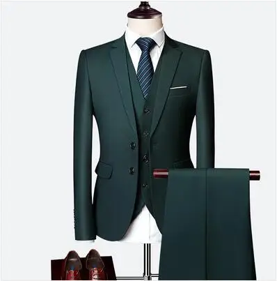 green Мужской костюм комплект из двух предметов смокинг пиджак и брюки 10 цветов выбор Блейзер 6xl - Цвет: green