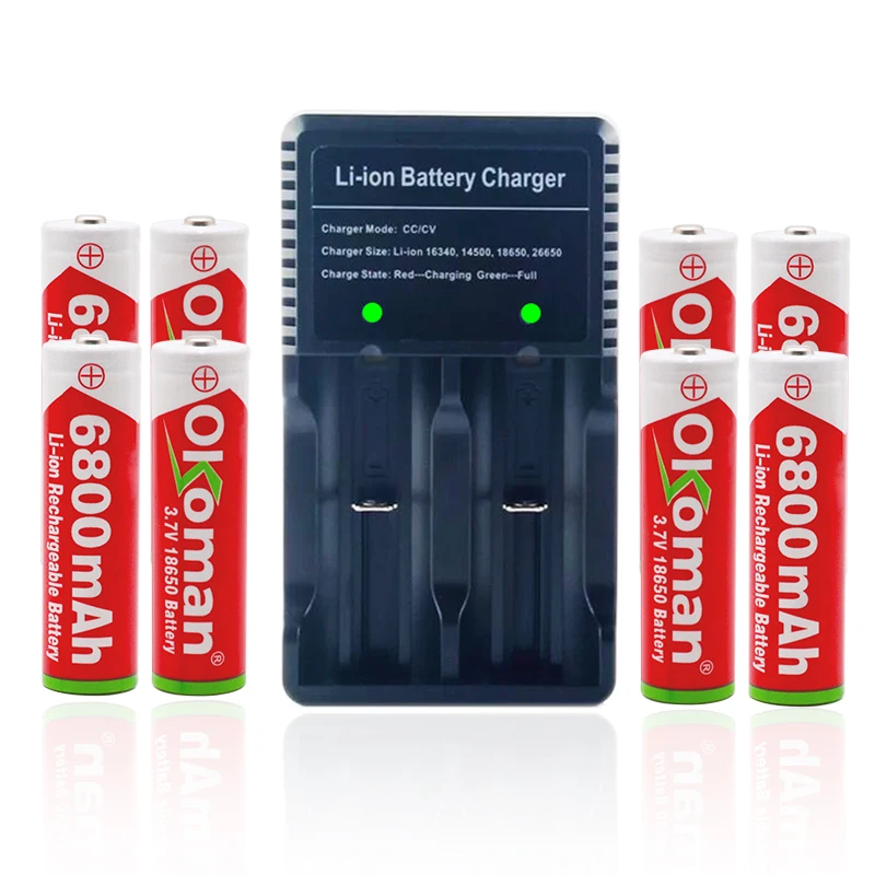 18650 Батарея 3 7 V 6800mAh перезаряжаемая литий ионная батарея для игрушки светодиодный