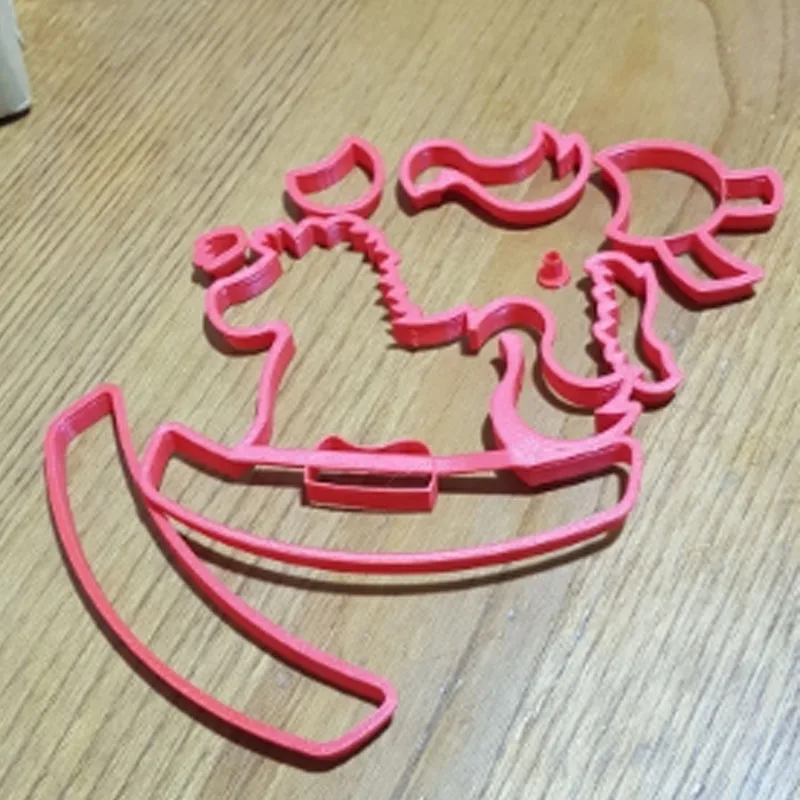 Детские качающиеся лошади попа печенья резак набор Сделано 3D печатных помадки