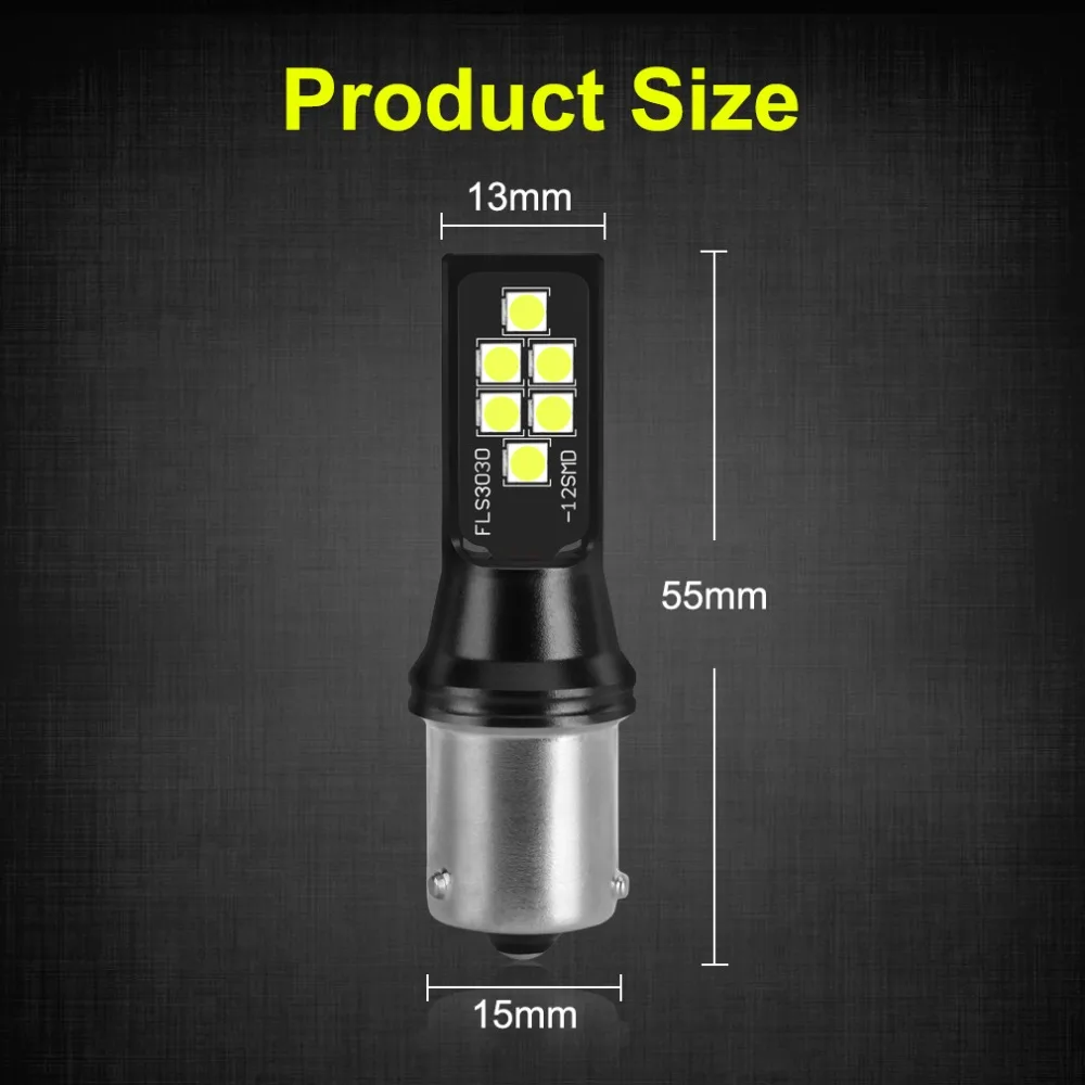S& D BAU15S 1156 PY21W светодиодный автомобильный светильник 12 SMD 3030 фишек супер яркие стоп-сигналы заднего хода белый красный желтый Авто 12В