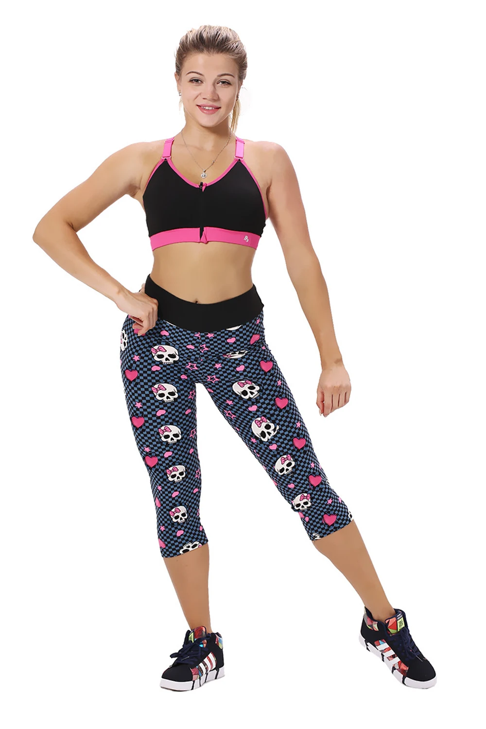 Горячие сексуальные новые Плюс Размер Женская мода Высокая талия череп печатных