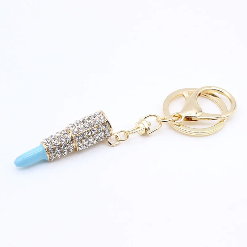 Biety Для женщин Jewelry 5 цветов очарование кристаллов брелок помада Key Holder со стразами