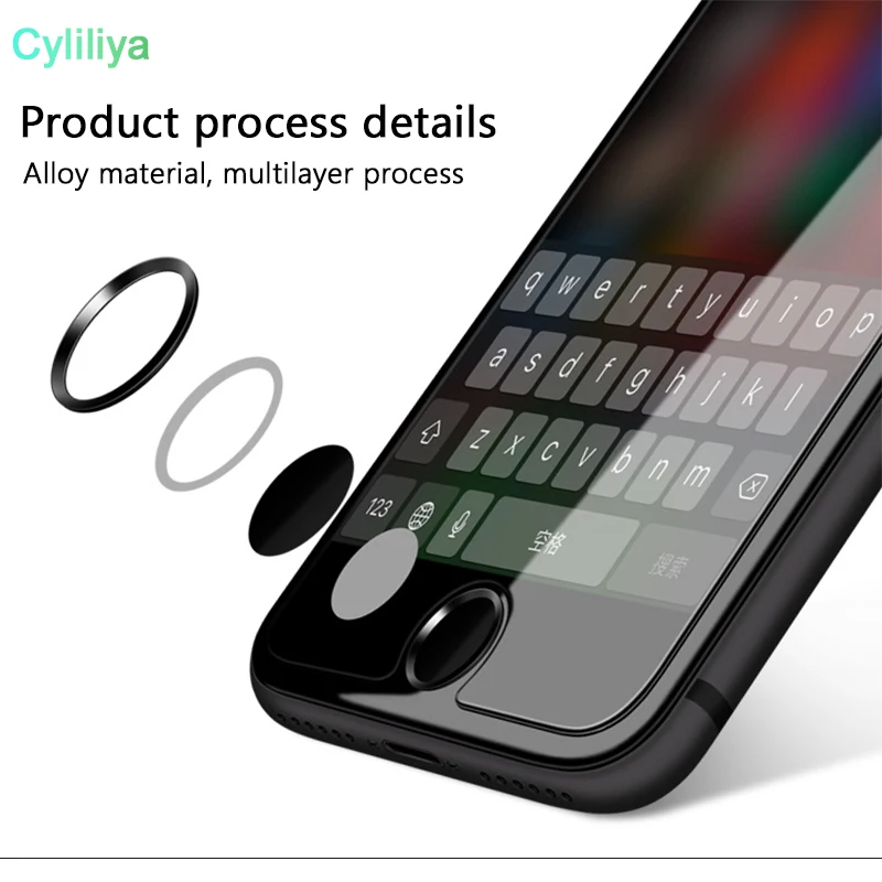 Touch ID металлический алюминиевый сплав кнопка для дома круглая Защитная Наклейка