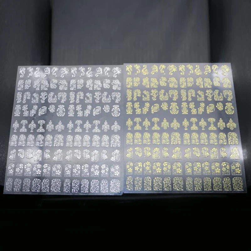 

1Set Gold 3D Nail Art Stickers Decals Patch Metallic Flowers Designs Stickers For Nails Art Decoration Tips Salon Accessory Tool