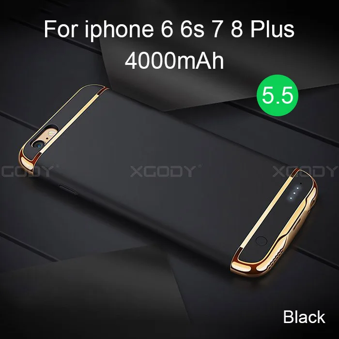 4000 mAh For 5.5 XGODY, чехол для зарядки аккумулятора для iphone 6, 6 S, 7, 8/Plus, 4000 мАч, внешний аккумулятор, чехол для iphone 4,7, 5,5 - Цвет: 4000 mAh For 5.5