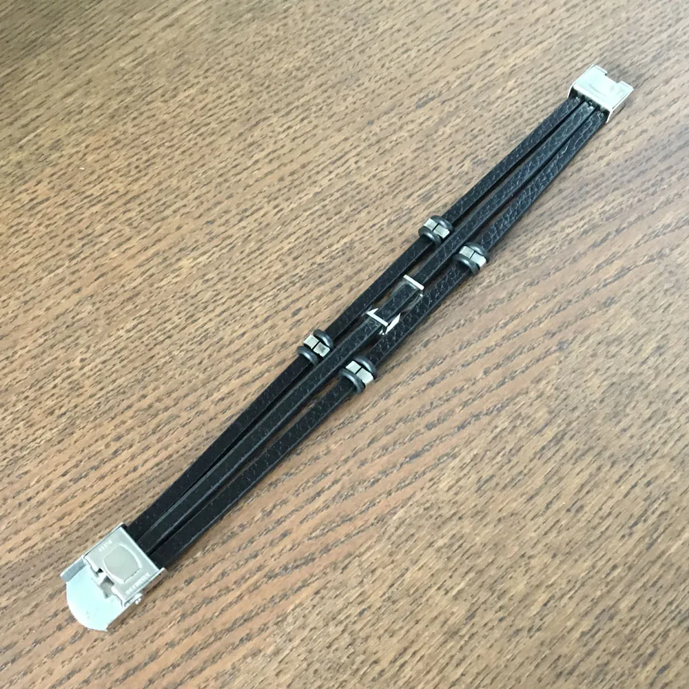 Мужские кожаные браслеты Infinity Shape модные из нержавеющей стали аксессуары для