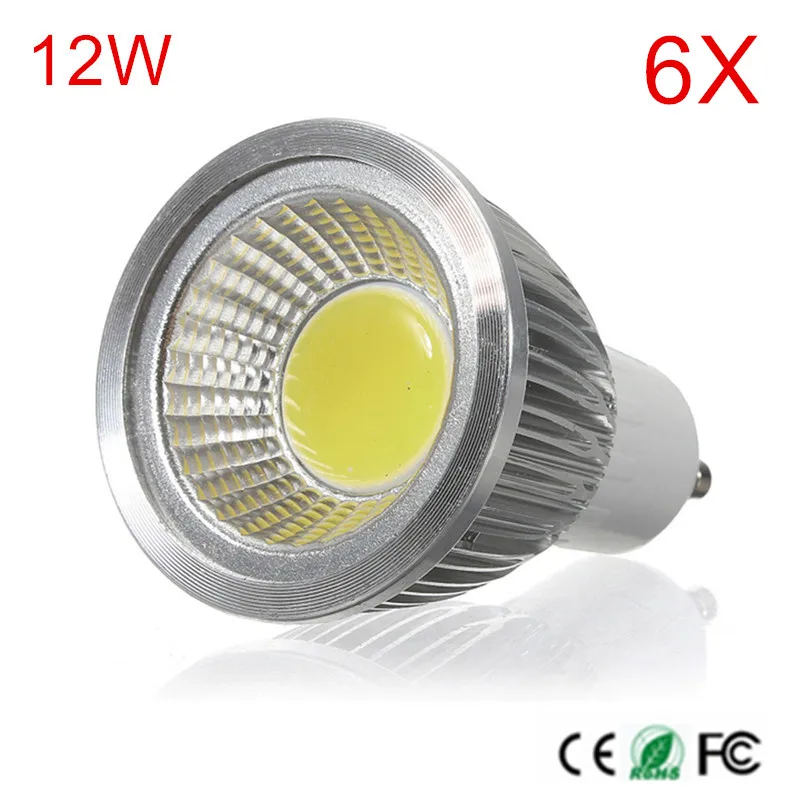 

Светодиодная лампа GU10 GU10 GU10 COB с регулируемой яркостью, точечный светильник холодного и теплого белого света, 6 шт., 12 Вт, светодиодный В переменного тока