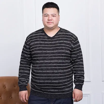 Большой 10XL 8XL 6XL 5XL 4XL свитер Для мужчин Весна свободная посадка полосатые трикотажные свитера мужской плюс Размеры пуловеры брендовая одежда - Цвет: 1